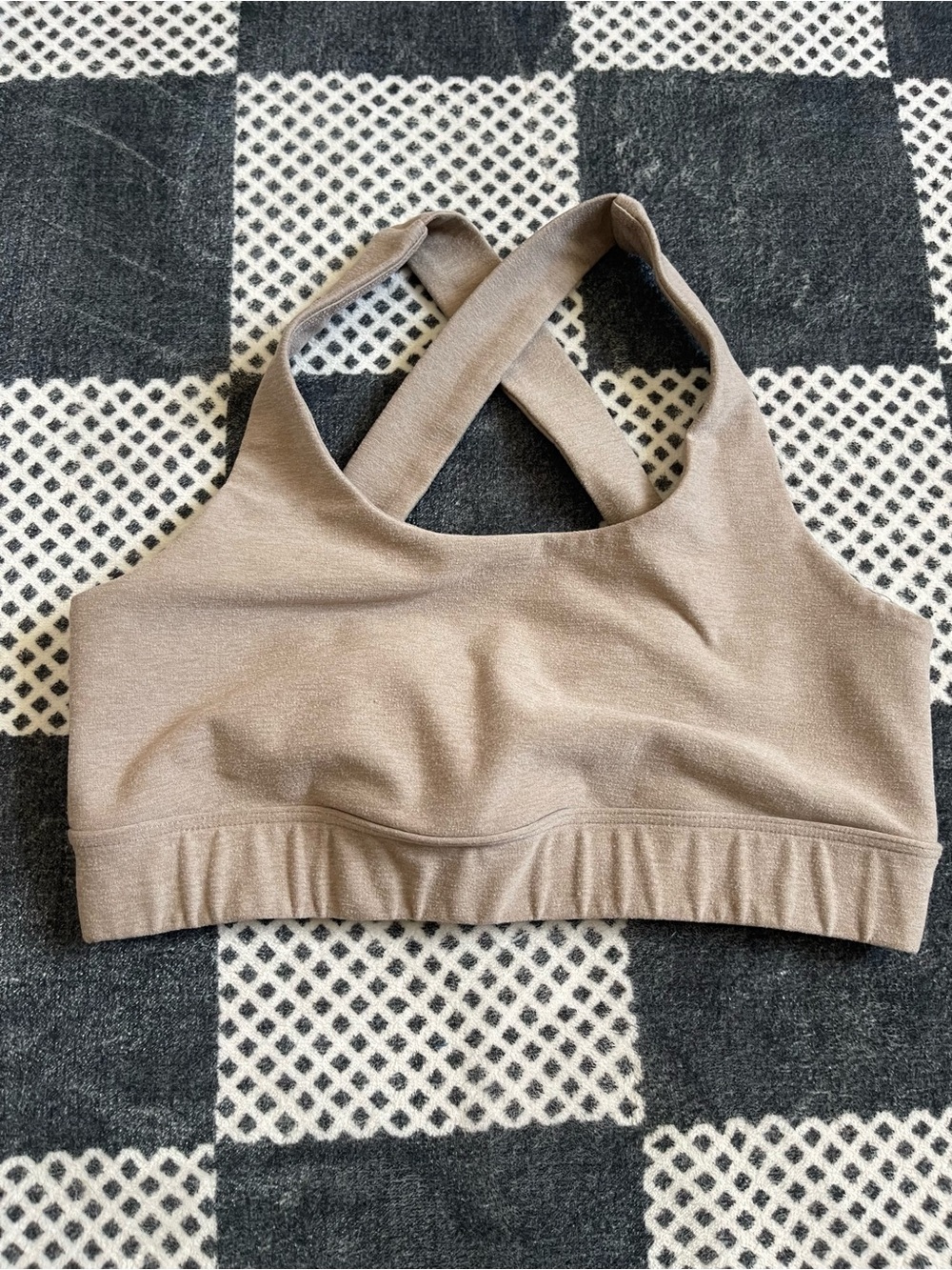 Beyond Yoga Neutral Cross-Back Sports Bra - Taupe